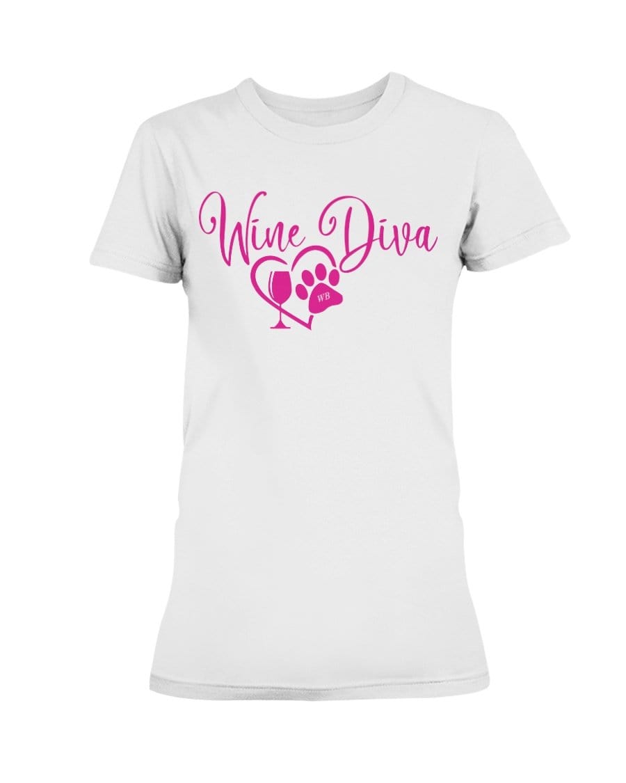 Shirts White / XS Winey Bitches Co New "Wine Diva 2" Ultra Ladies T-Shirt WineyBitchesCo