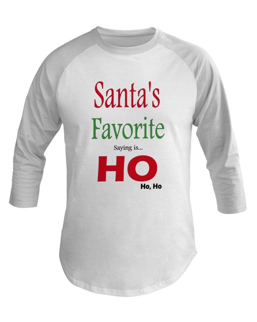 Shirts White / XS Winey Bitches Co "Santa's Favorite Saying" 3/4 Sleeve Raglan Shirt WineyBitchesCo