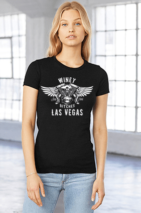 Shirts Winey Bitches Co "Ride Hard Las Vegas" Ultra Ladies T-Shirt-Wht Lettering WineyBitchesCo