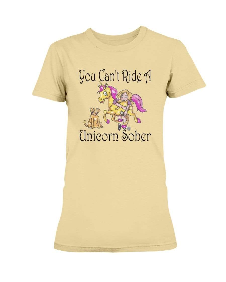 Shirts Yellow Haze / XS Winey Bitches Co "You Can't Ride A Unicorn Sober" Ultra Ladies T-Shirt WineyBitchesCo