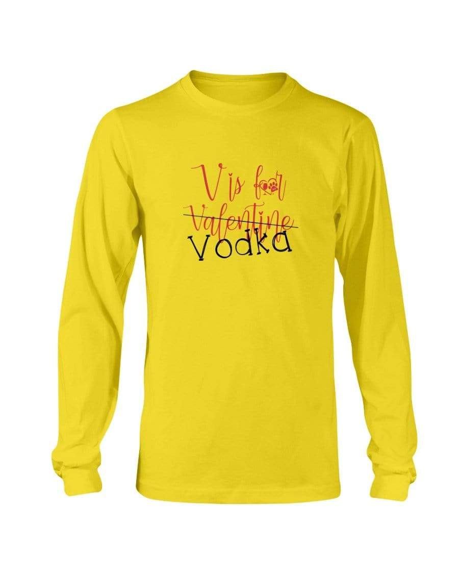 Shirts Yellow / S Winey Bitches Co "V is for Vodka" Long Sleeve T-Shirt WineyBitchesCo