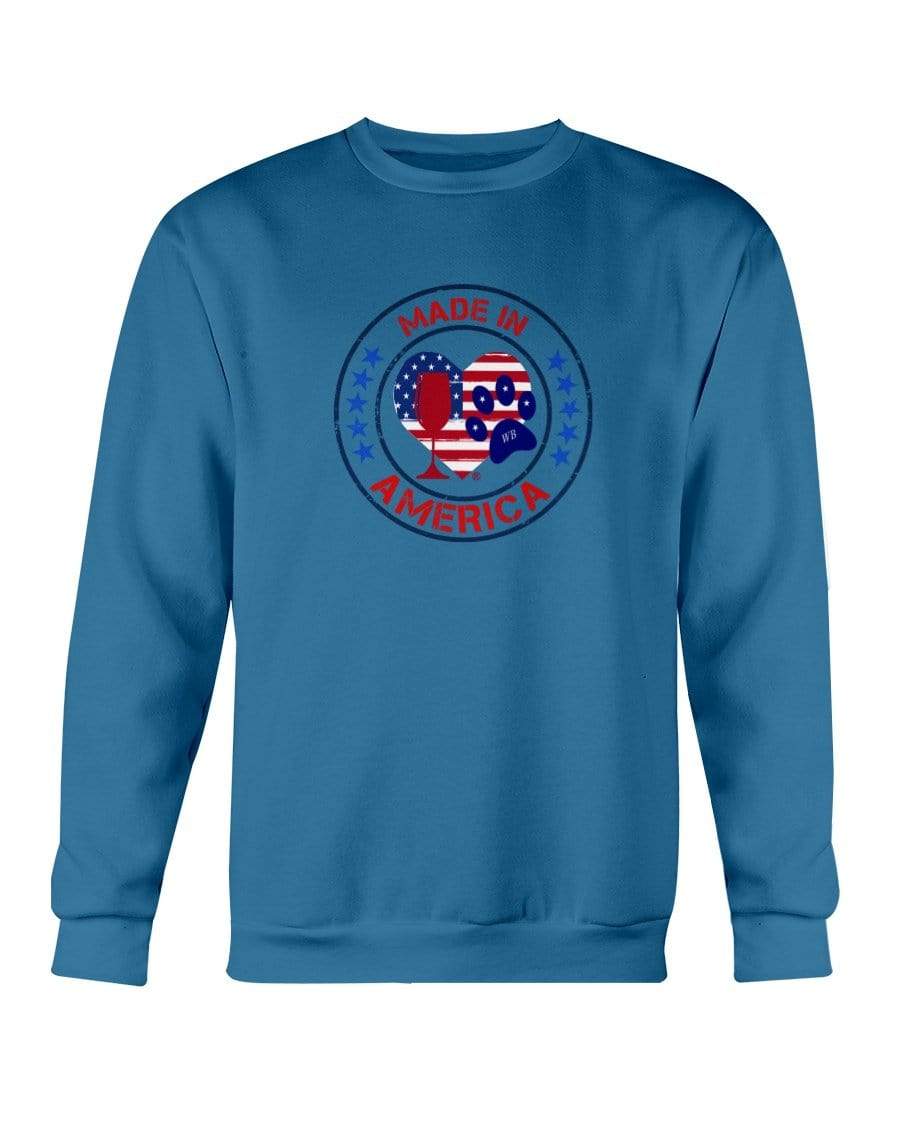 Sweatshirts Antique Sapphire / S Winey Bitches Co "Made In America" Sweatshirt - Crew WineyBitchesCo