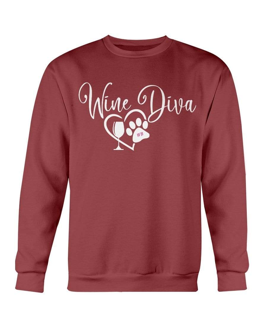 Sweatshirts Antque Cherry Red / S Winey Bitches Co "Wine Diva 2" Sweatshirt - Crew WineyBitchesCo