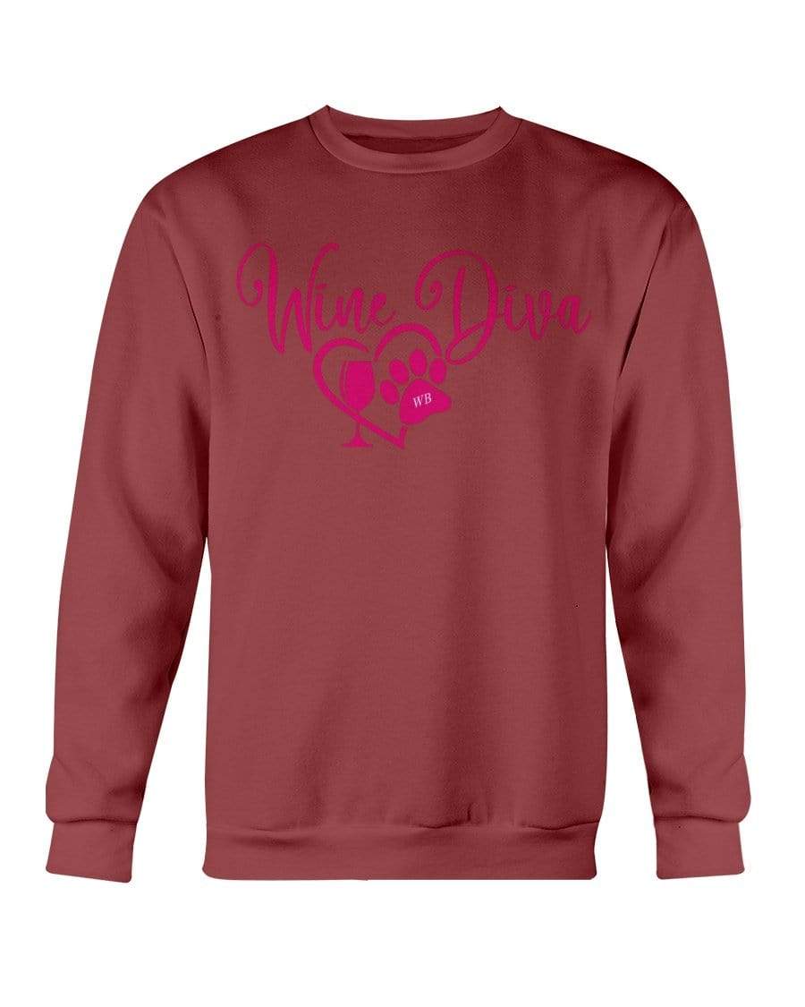 Sweatshirts Antque Cherry Red / S Winey Bitches Co "Wine Diva 2" Sweatshirt - Crew WineyBitchesCo