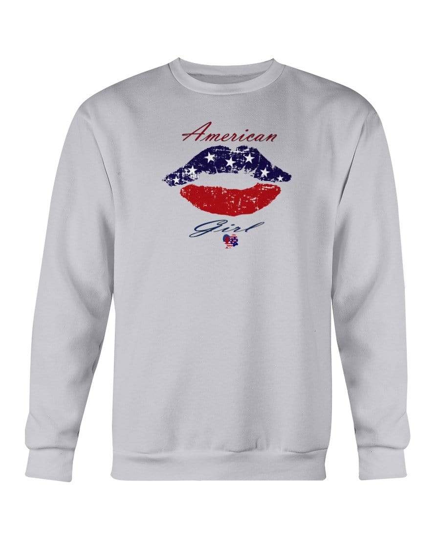 Sweatshirts Ash / S Winey Bitches Co "American Girl" Sweatshirt - Crew WineyBitchesCo