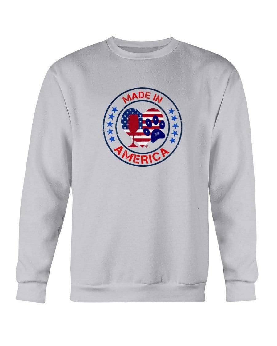 Sweatshirts Ash / S Winey Bitches Co "Made In America" Sweatshirt - Crew WineyBitchesCo