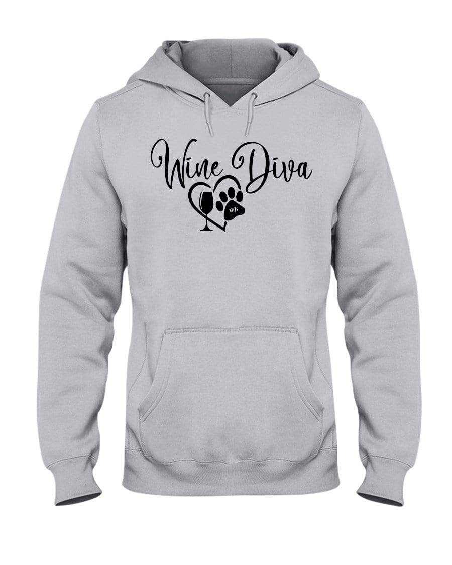 Sweatshirts Ash / S Winey Bitches Co "Wine Diva 2" 50/50 Hoodie WineyBitchesCo