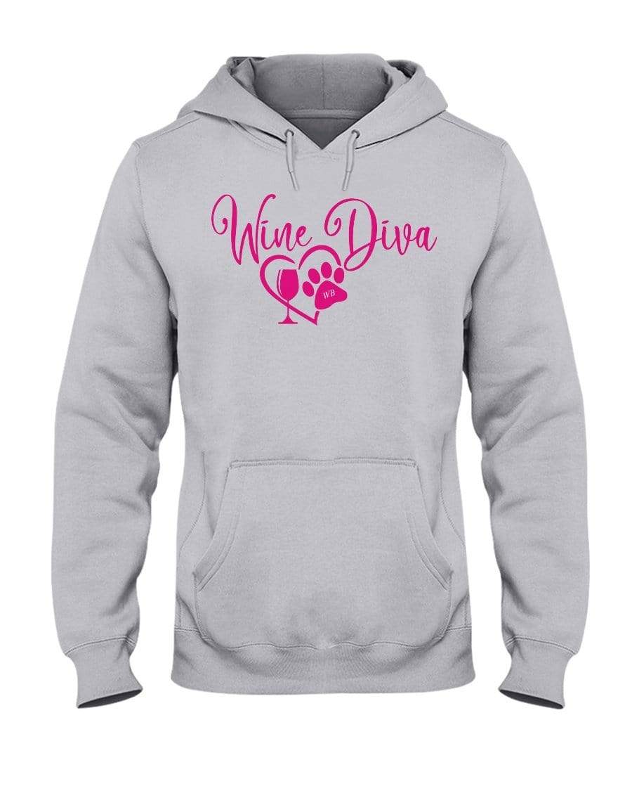 Sweatshirts Ash / S Winey Bitches Co "Wine Diva 2" 50/50 Hoodie WineyBitchesCo