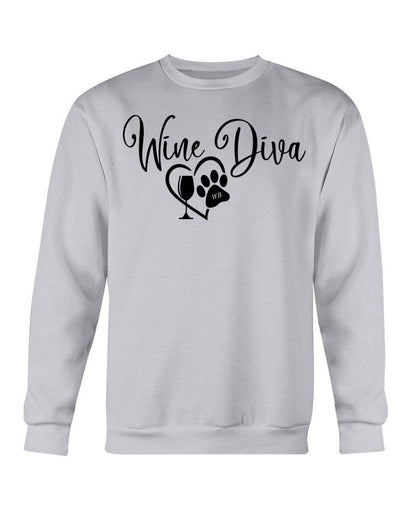 Sweatshirts Ash / S Winey Bitches Co "Wine Diva 2" Sweatshirt - Crew WineyBitchesCo