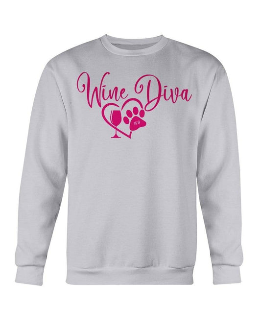 Sweatshirts Ash / S Winey Bitches Co "Wine Diva 2" Sweatshirt - Crew WineyBitchesCo