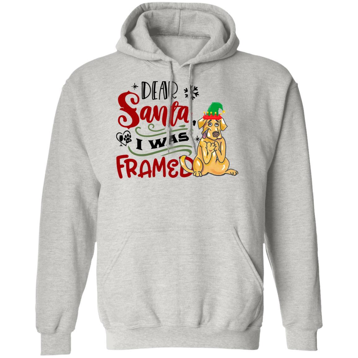 Sweatshirts Ash / S WineyBitches.Co " Dear Santa I Was Framed" Pullover Hoodie 8 oz. WineyBitchesCo