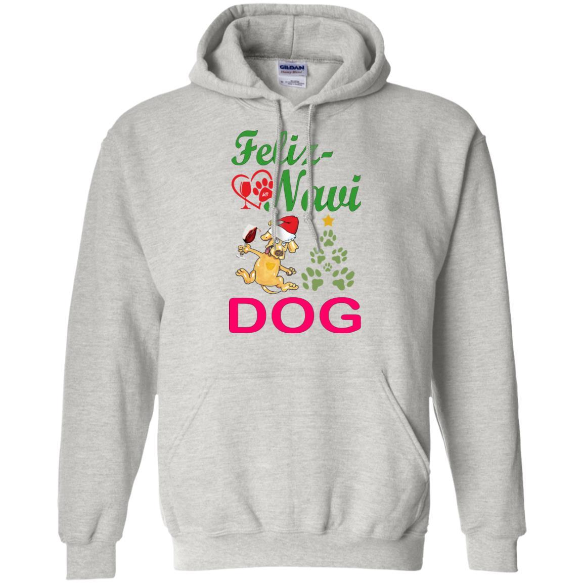 Sweatshirts Ash / S WineyBitches.Co "Feliz Navi Dog" Pullover Unisex Hoodie 8 oz. WineyBitchesCo