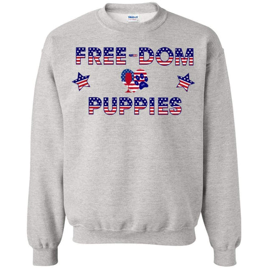 Sweatshirts Ash / S WineyBitches.Co Free-Dom Puppies Crewneck Pullover Sweatshirt  8 oz. WineyBitchesCo