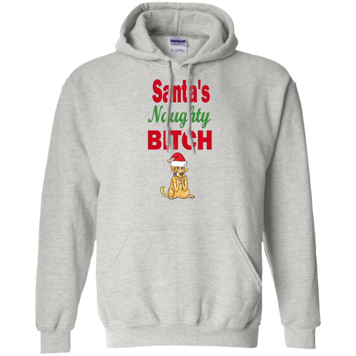 Sweatshirts Ash / S WineyBitches.co Santa's Naughty Bitch-Jazzy Pullover Hoodie WineyBitchesCo