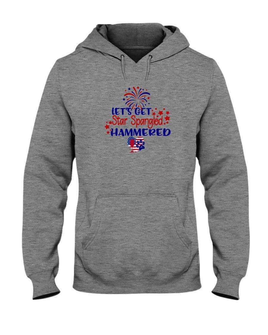 Sweatshirts Athletic Heather / S Winey Bitches Co "Let's Get Star Spangled Hammered" 50/50 Hoodie WineyBitchesCo