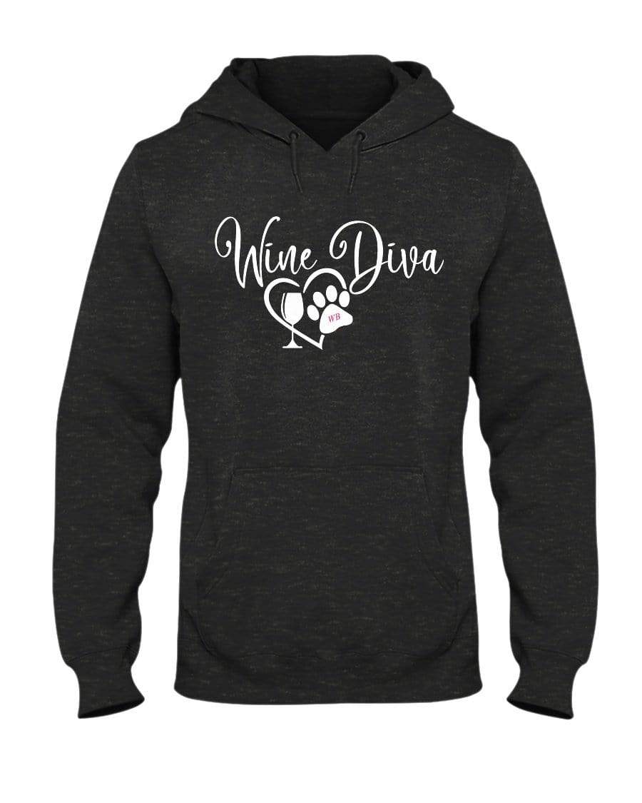 Sweatshirts Black Heather / S Winey Bitches Co "Wine Diva 2" 50/50 Hoodie WineyBitchesCo