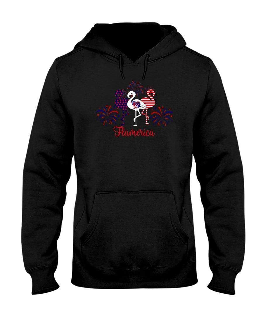 Sweatshirts Black / S Winey Bitches Co "Flamerica" Patriotic Flamingo 50/50 Hoodie WineyBitchesCo