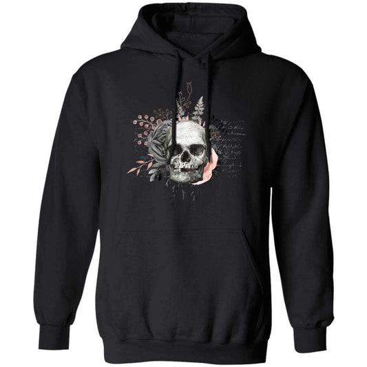 Sweatshirts Black / S Winey Bitches Co Floral Skull Design #4 Pullover Hoodie 8 oz. WineyBitchesCo