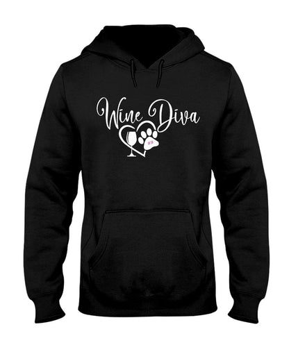 Sweatshirts Black / S Winey Bitches Co "Wine Diva 2" 50/50 Hoodie WineyBitchesCo