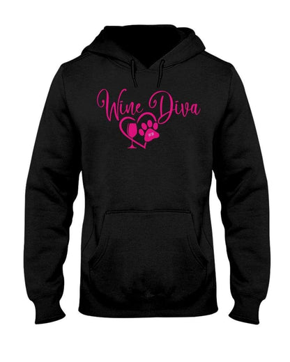 Sweatshirts Black / S Winey Bitches Co "Wine Diva 2" 50/50 Hoodie WineyBitchesCo