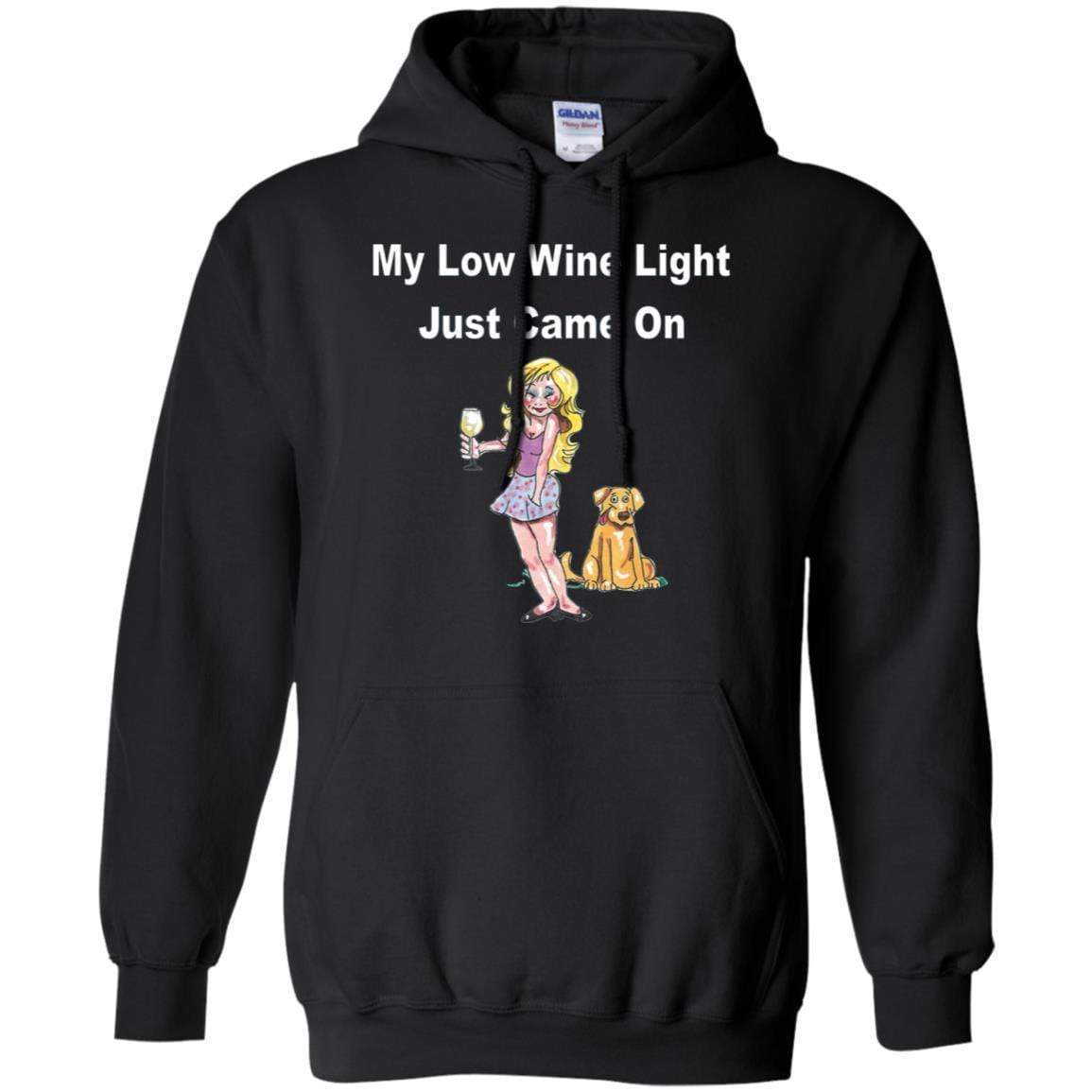 Sweatshirts Black / S WineyBitches.co 'Low Wine Light" Pullover Hoodie 8 oz. WineyBitchesCo