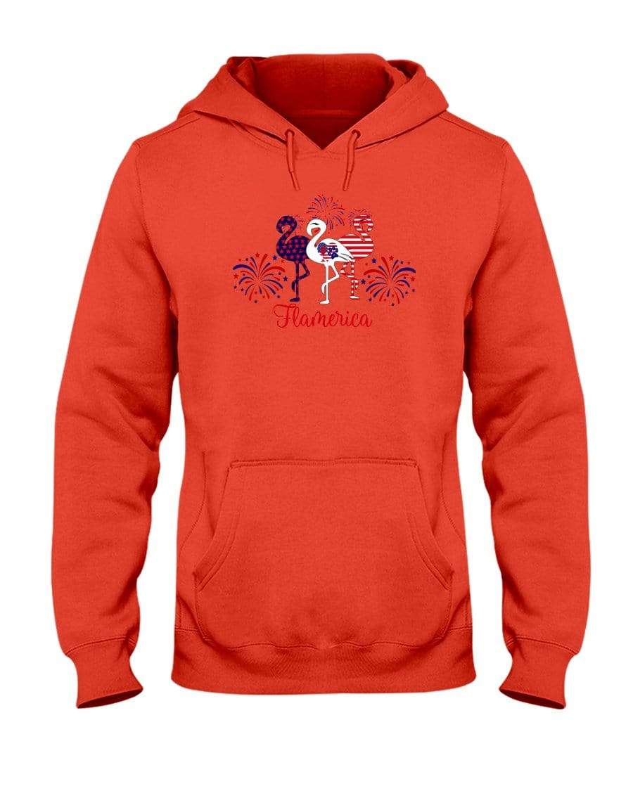 Sweatshirts Burnt Orange / S Winey Bitches Co "Flamerica" Patriotic Flamingo 50/50 Hoodie WineyBitchesCo