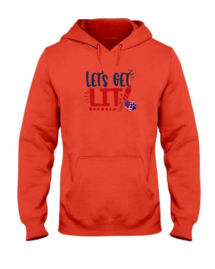 Sweatshirts Burnt Orange / S Winey Bitches Co "Let Get Lit" 50/50 Hoodie WineyBitchesCo