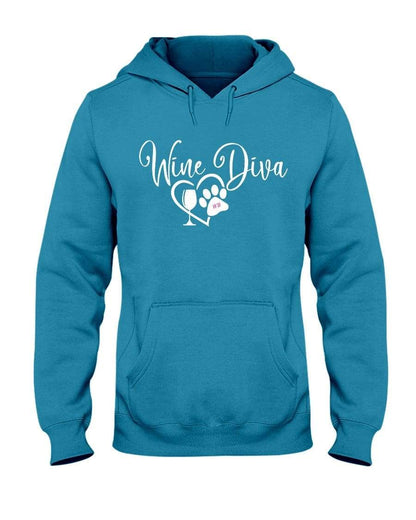 Sweatshirts California Blue / S Winey Bitches Co "Wine Diva 2" 50/50 Hoodie WineyBitchesCo