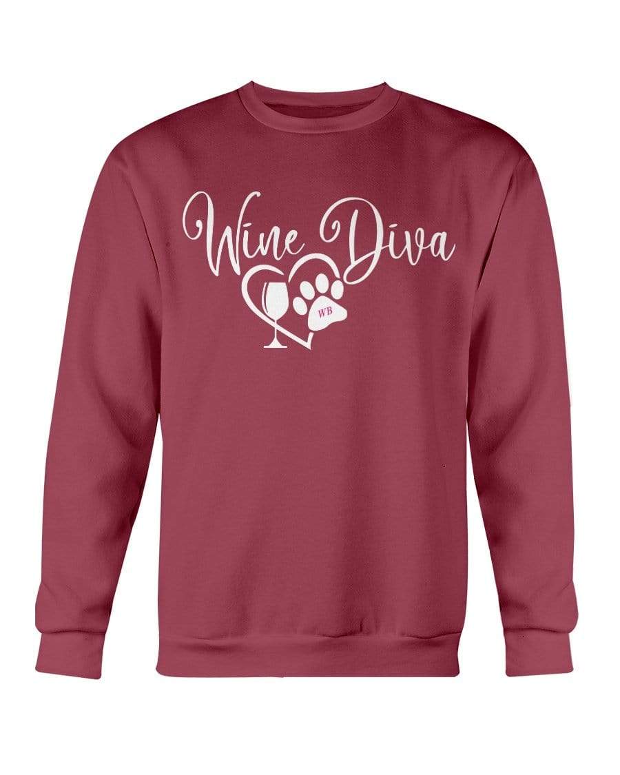 Sweatshirts Cardinal Red / S Winey Bitches Co "Wine Diva 2" Sweatshirt - Crew WineyBitchesCo