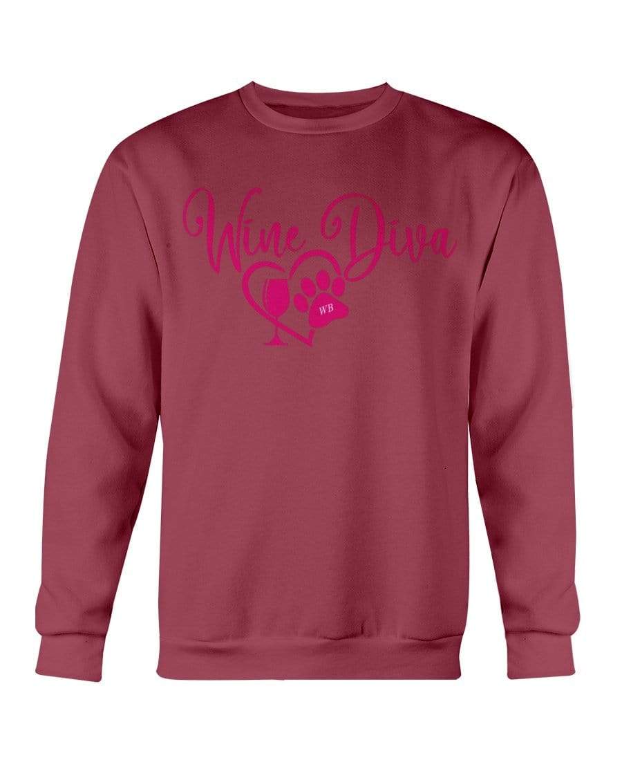 Sweatshirts Cardinal Red / S Winey Bitches Co "Wine Diva 2" Sweatshirt - Crew WineyBitchesCo