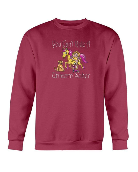 Sweatshirts Cardinal Red / S Winey Bitches Co "You Can't Ride A Unicorn Sober" Sweatshirt - Crew WineyBitchesCo