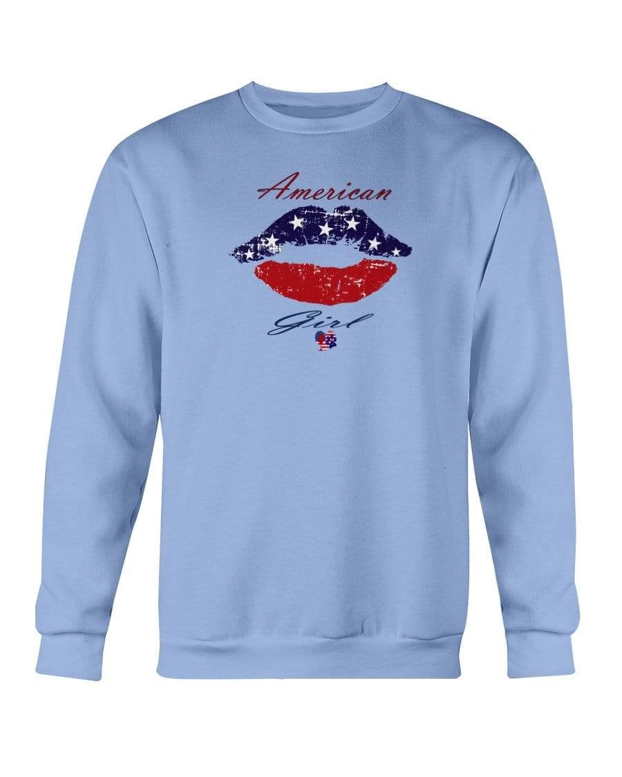 Sweatshirts Carolina Blue / S Winey Bitches Co "American Girl" Sweatshirt - Crew WineyBitchesCo