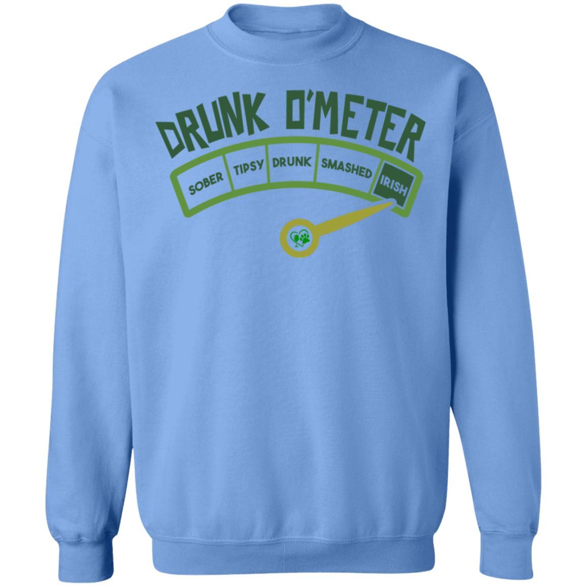 Sweatshirts Carolina Blue / S Winey Bitches Co "Irish Drunk O'Meter Crewneck Pullover Sweatshirt  8 oz. WineyBitchesCo