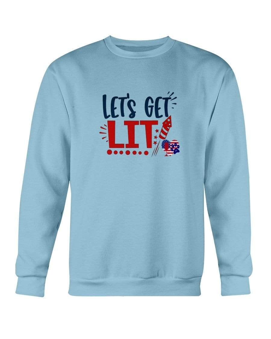 Sweatshirts Carolina Blue / S Winey Bitches Co "Let Get Lit" Sweatshirt - Crew WineyBitchesCo