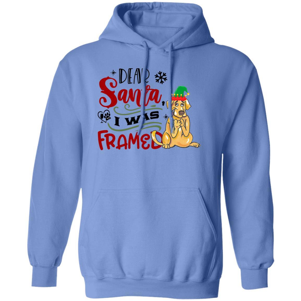 Sweatshirts Carolina Blue / S WineyBitches.Co " Dear Santa I Was Framed" Pullover Hoodie 8 oz. WineyBitchesCo