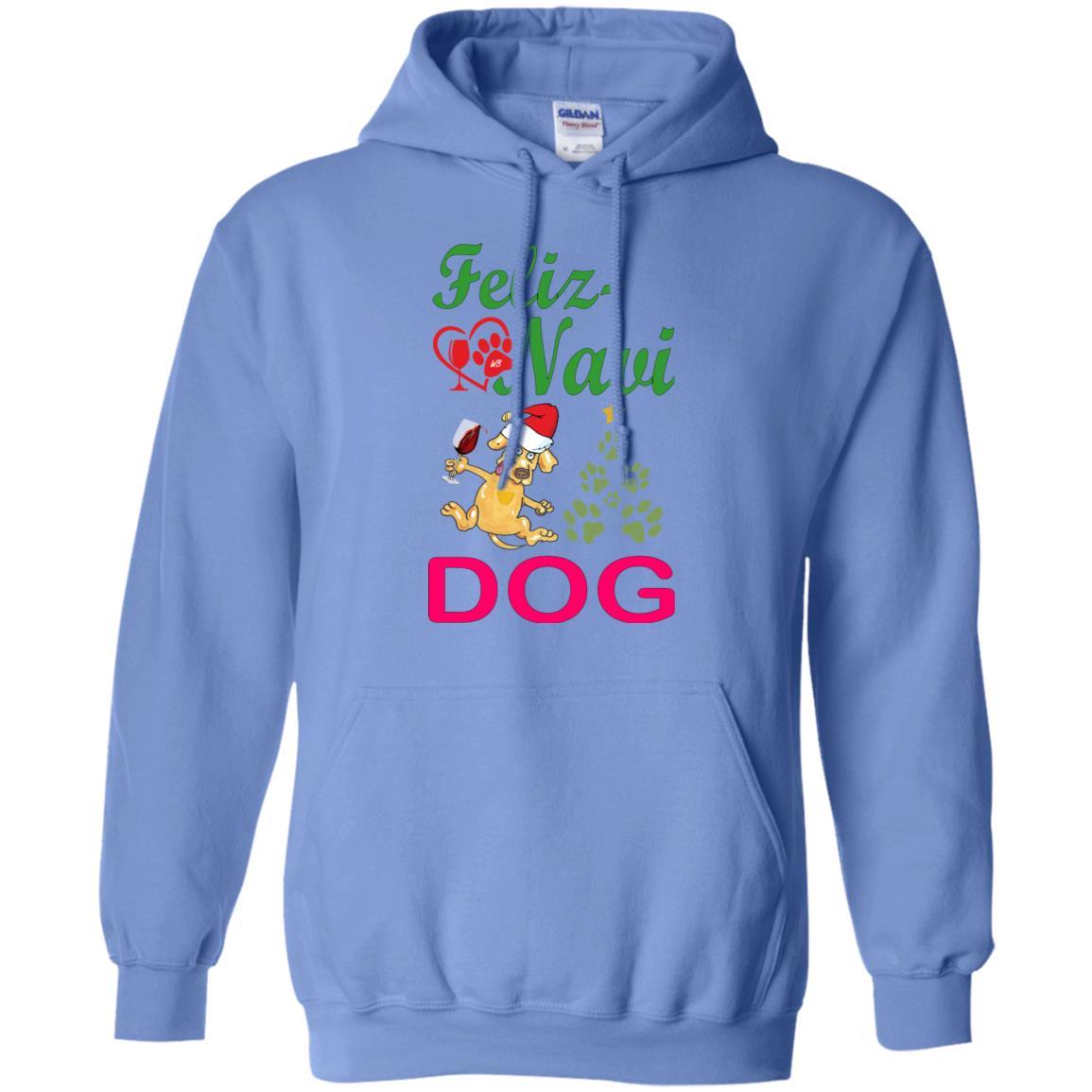 Sweatshirts Carolina Blue / S WineyBitches.Co "Feliz Navi Dog" Pullover Unisex Hoodie 8 oz. WineyBitchesCo