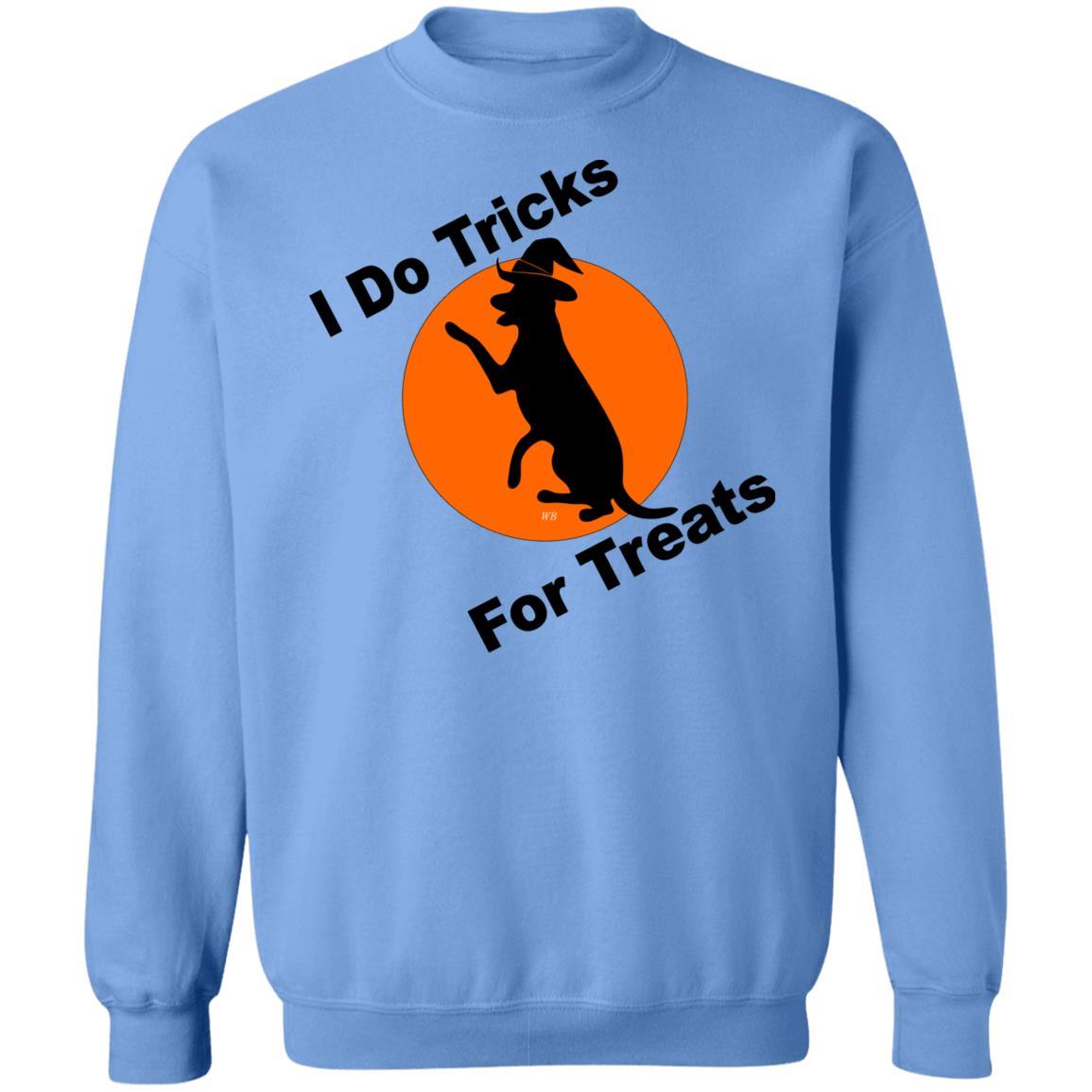 Sweatshirts Carolina Blue / S WineyBitches.Co "I Do Tricks For Treats" Dog-Crewneck Pullover Sweatshirt  8 oz. WineyBitchesCo