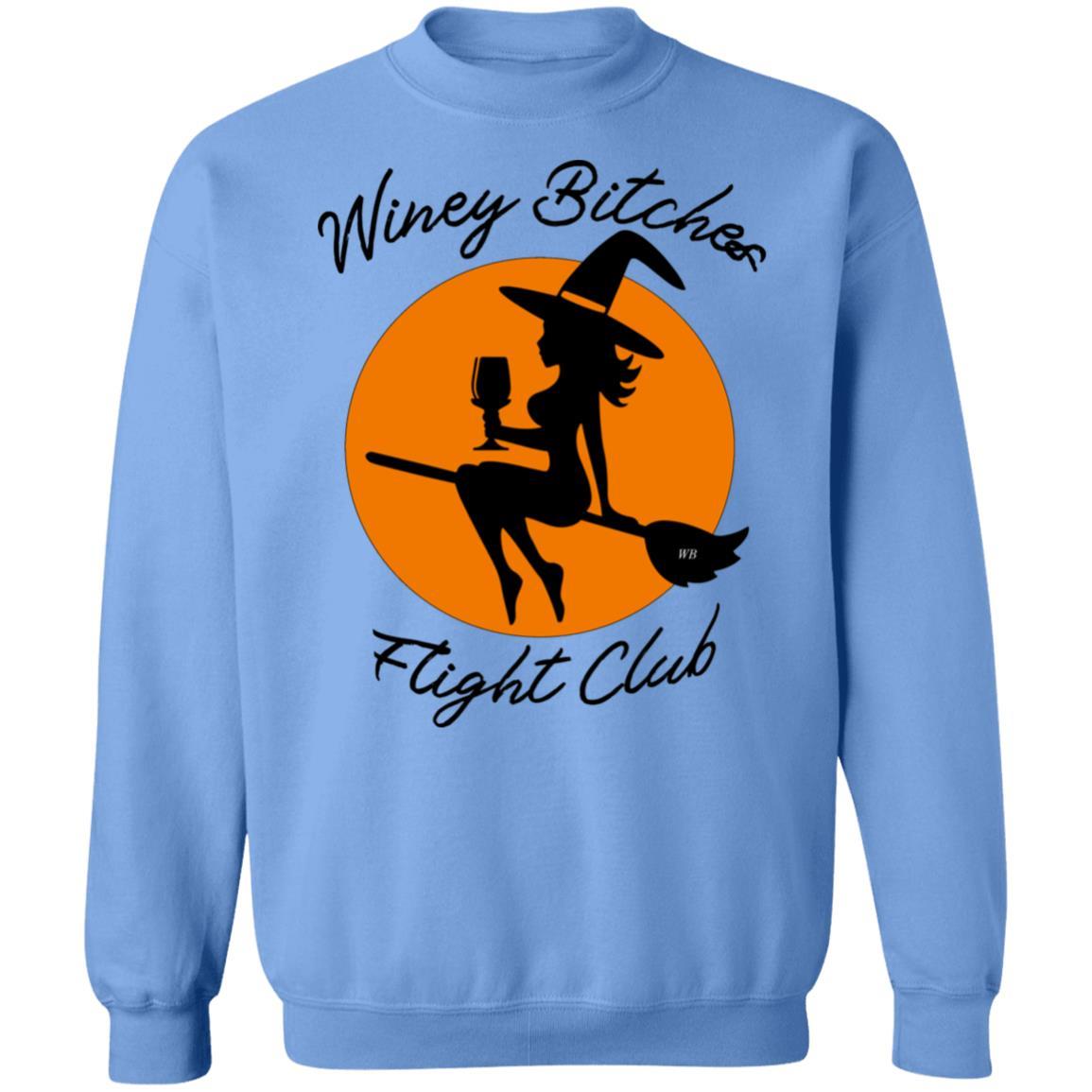 Sweatshirts Carolina Blue / S WineyBitches.Co "Winey Bitches Flight Club"Crewneck Pullover Sweatshirt  8 oz. WineyBitchesCo