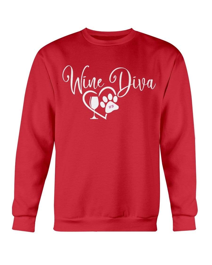 Sweatshirts Cherry Red / S Winey Bitches Co "Wine Diva 2" Sweatshirt - Crew WineyBitchesCo