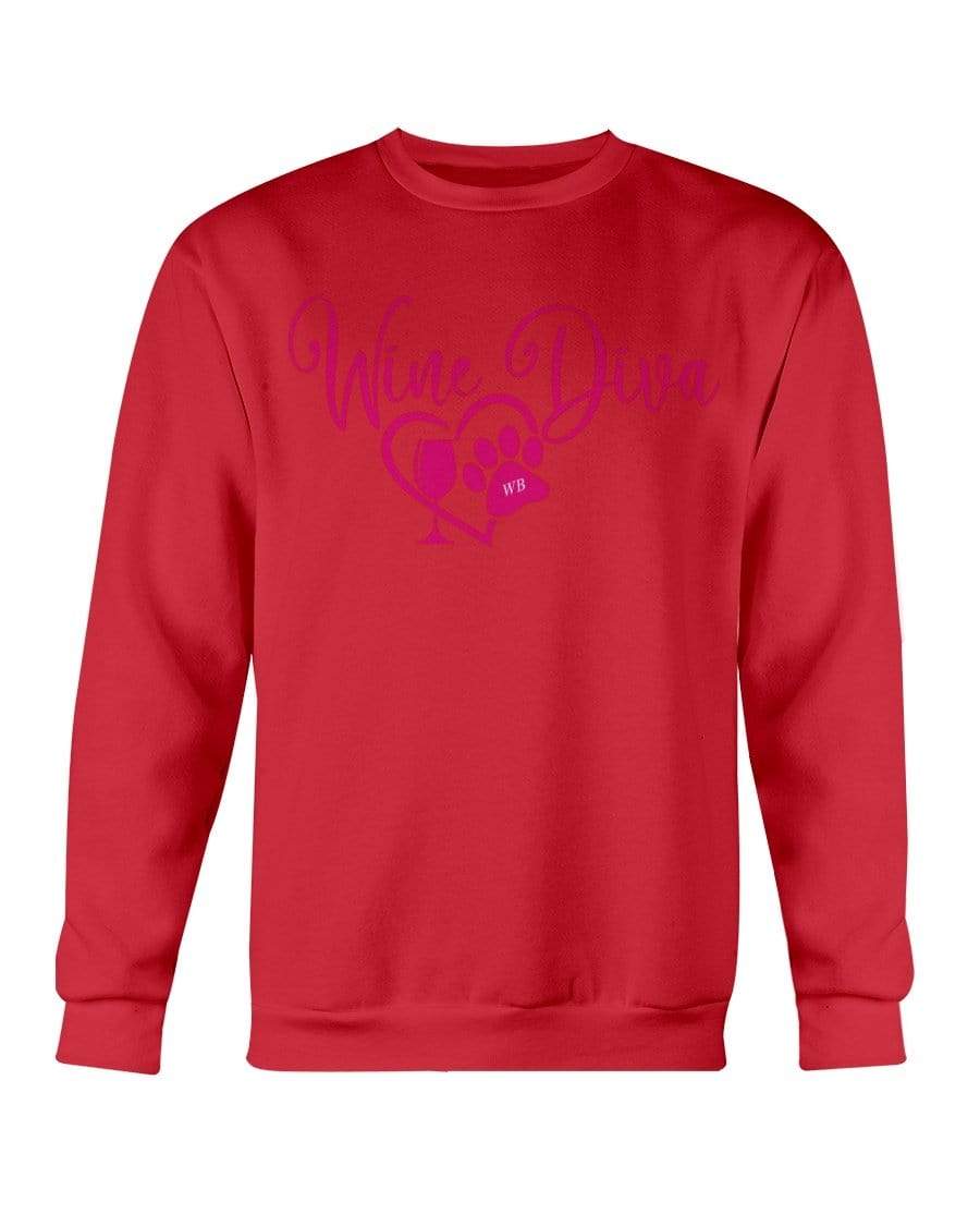 Sweatshirts Cherry Red / S Winey Bitches Co "Wine Diva 2" Sweatshirt - Crew WineyBitchesCo