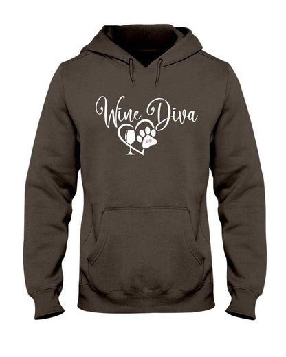 Sweatshirts Classic Brown / S Winey Bitches Co "Wine Diva 2" 50/50 Hoodie WineyBitchesCo