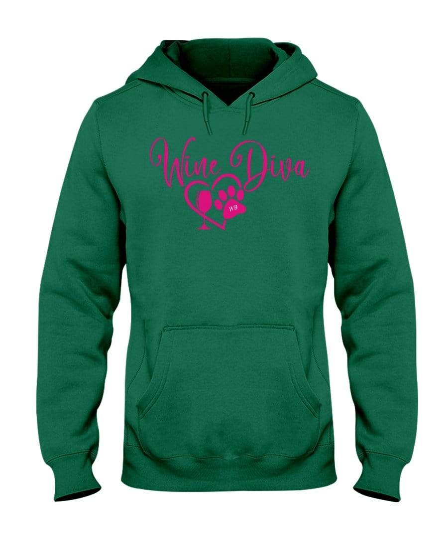 Sweatshirts Clover / S Winey Bitches Co "Wine Diva 2" 50/50 Hoodie WineyBitchesCo