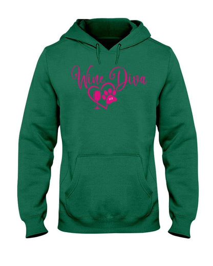 Sweatshirts Clover / S Winey Bitches Co "Wine Diva 2" 50/50 Hoodie WineyBitchesCo