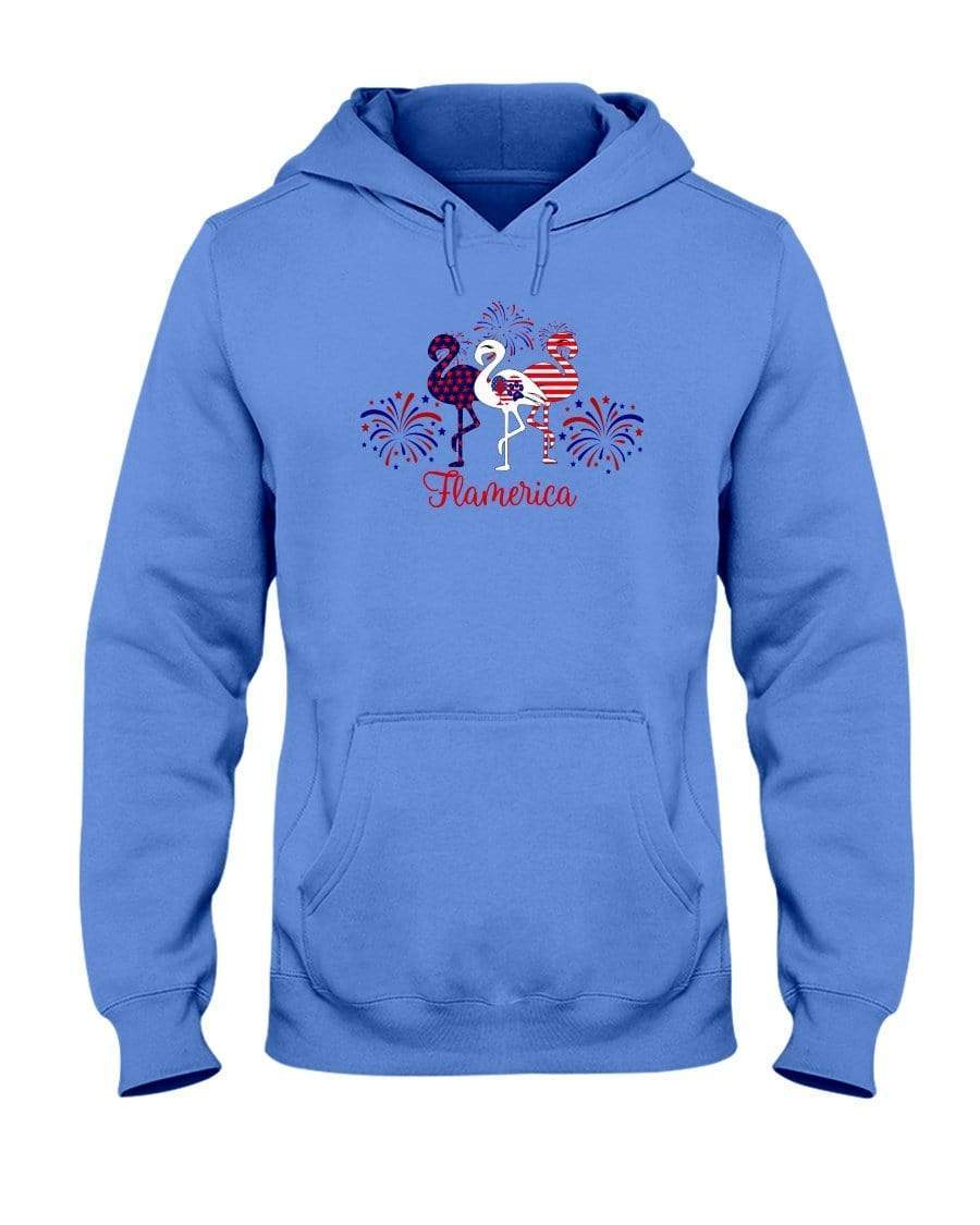 Sweatshirts Columbia Blue / S Winey Bitches Co "Flamerica" Patriotic Flamingo 50/50 Hoodie WineyBitchesCo