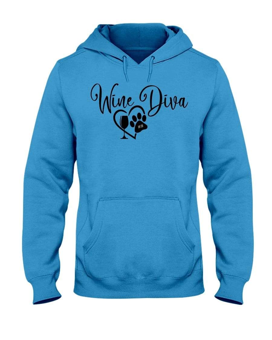 Sweatshirts Columbia Blue / S Winey Bitches Co "Wine Diva 2" 50/50 Hoodie WineyBitchesCo