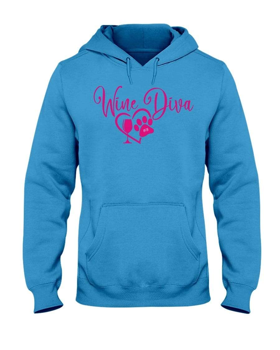 Sweatshirts Columbia Blue / S Winey Bitches Co "Wine Diva 2" 50/50 Hoodie WineyBitchesCo