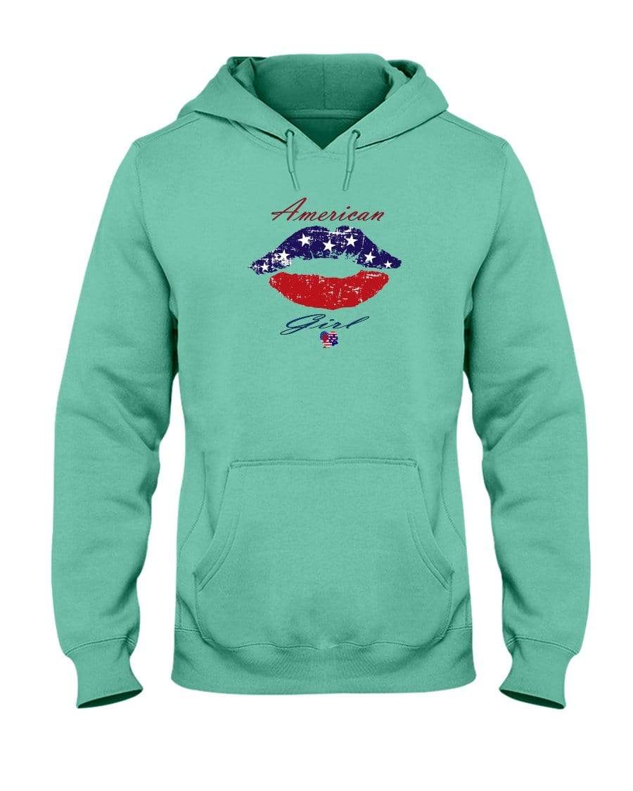 Sweatshirts Cool Mint / S Winey Bitches Co "American Girl" 50/50 Hoodie WineyBitchesCo