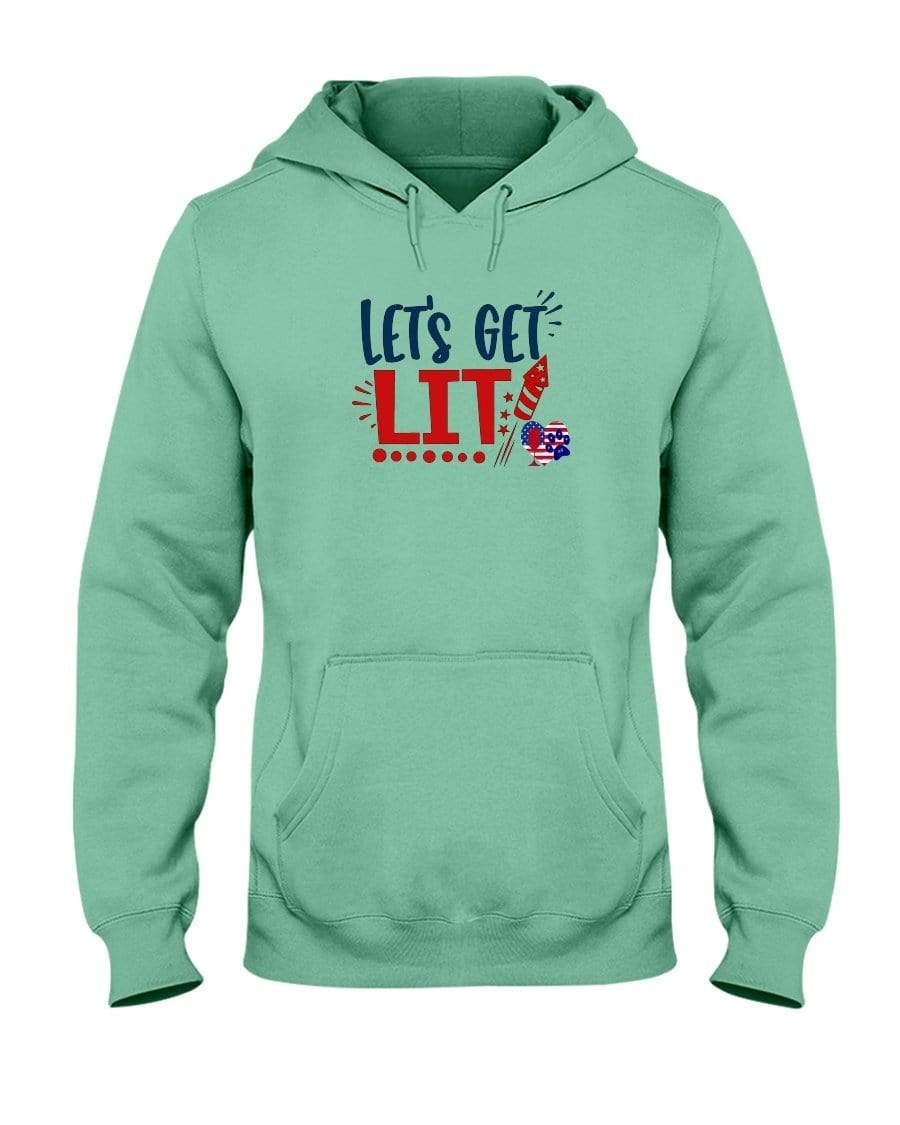 Sweatshirts Cool Mint / S Winey Bitches Co "Let Get Lit" 50/50 Hoodie WineyBitchesCo