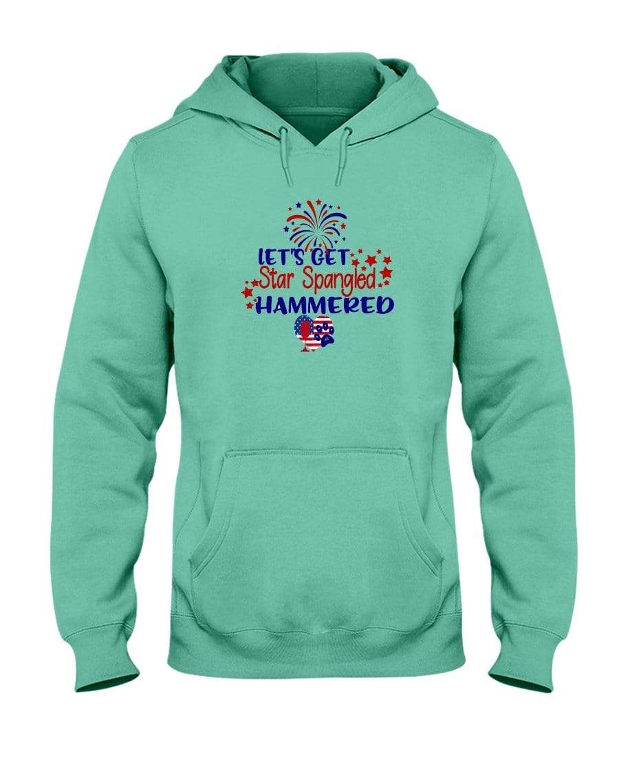 Sweatshirts Cool Mint / S Winey Bitches Co "Let's Get Star Spangled Hammered" 50/50 Hoodie WineyBitchesCo