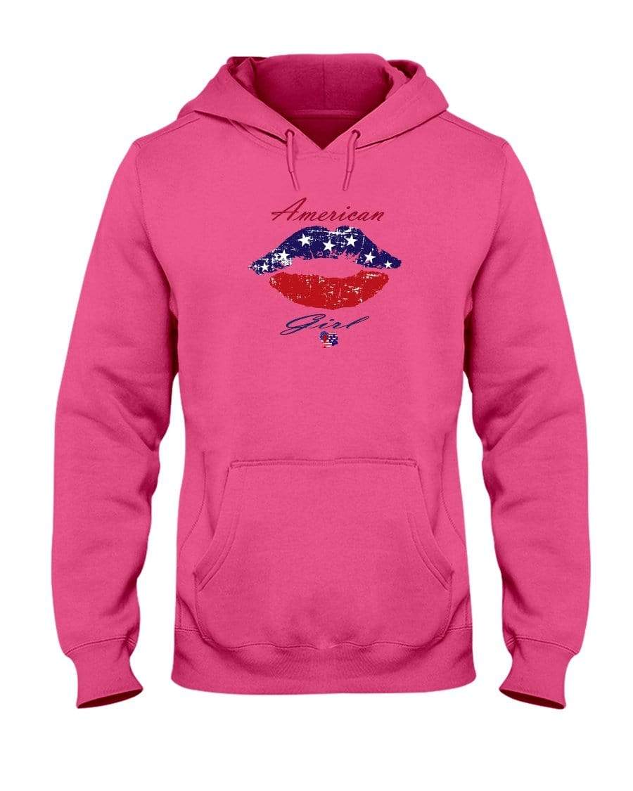 Sweatshirts Cyber Pink / S Winey Bitches Co "American Girl" 50/50 Hoodie WineyBitchesCo